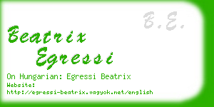 beatrix egressi business card